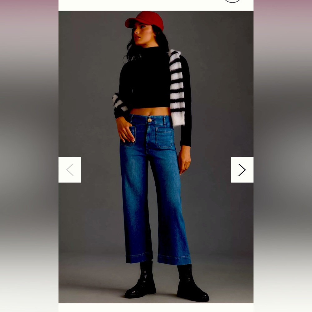 The Colette Cropped High-Rise Wide-Leg Jeans by Maeve (Anthropologie)